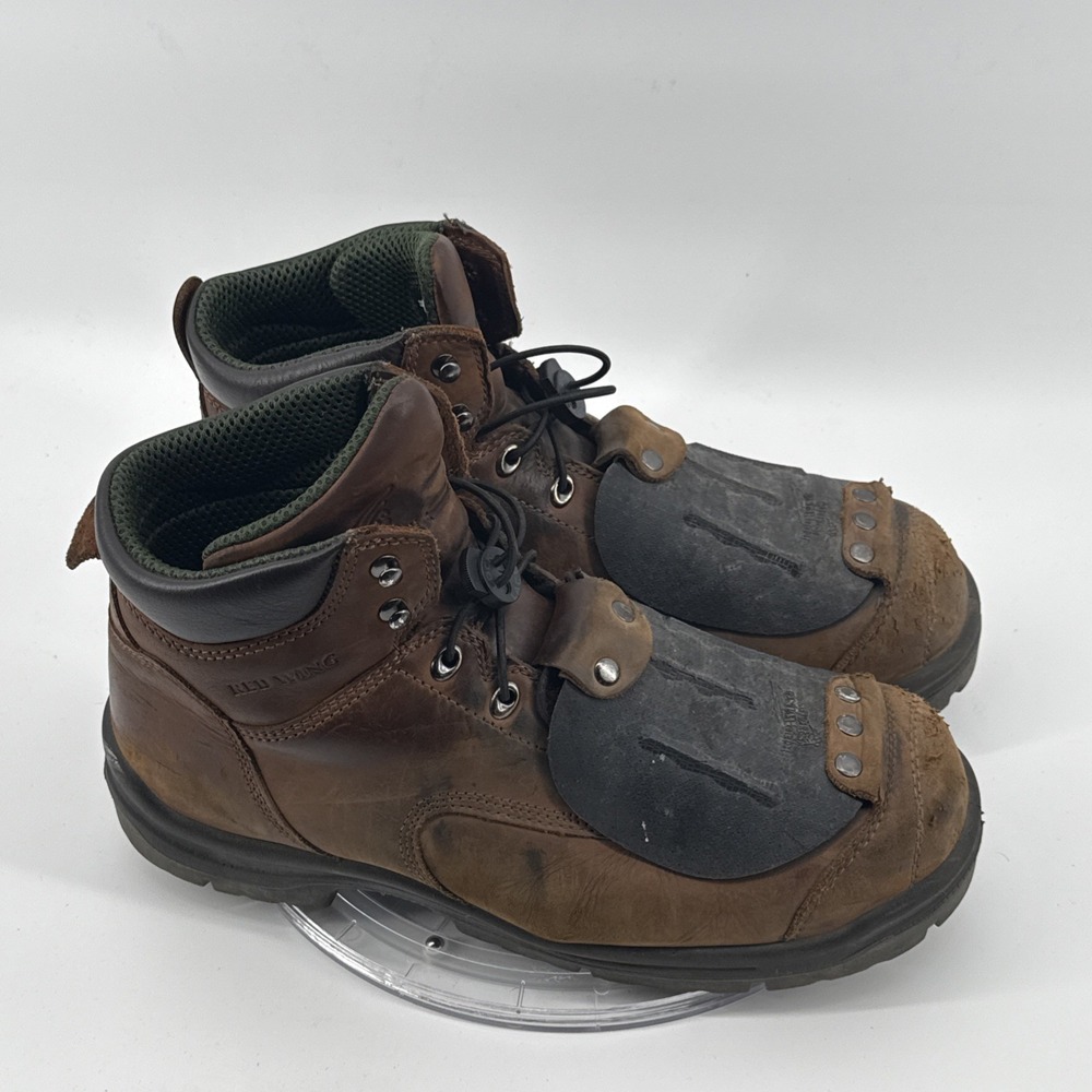 Red Wing Steel Toe Work Boots Mens 13 Brown Leather Safety Toe Lace Up